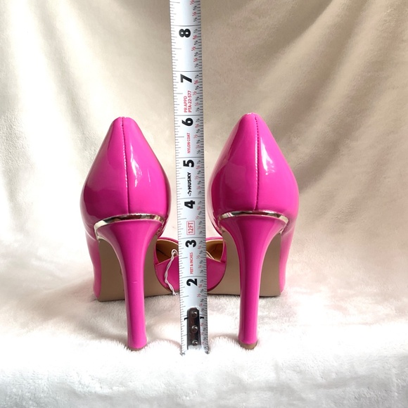 Hot Pink Patent D’Orsay Pointed Toe Heels Stiletto Barbiecore Sz 6.5 - Picture 11 of 15